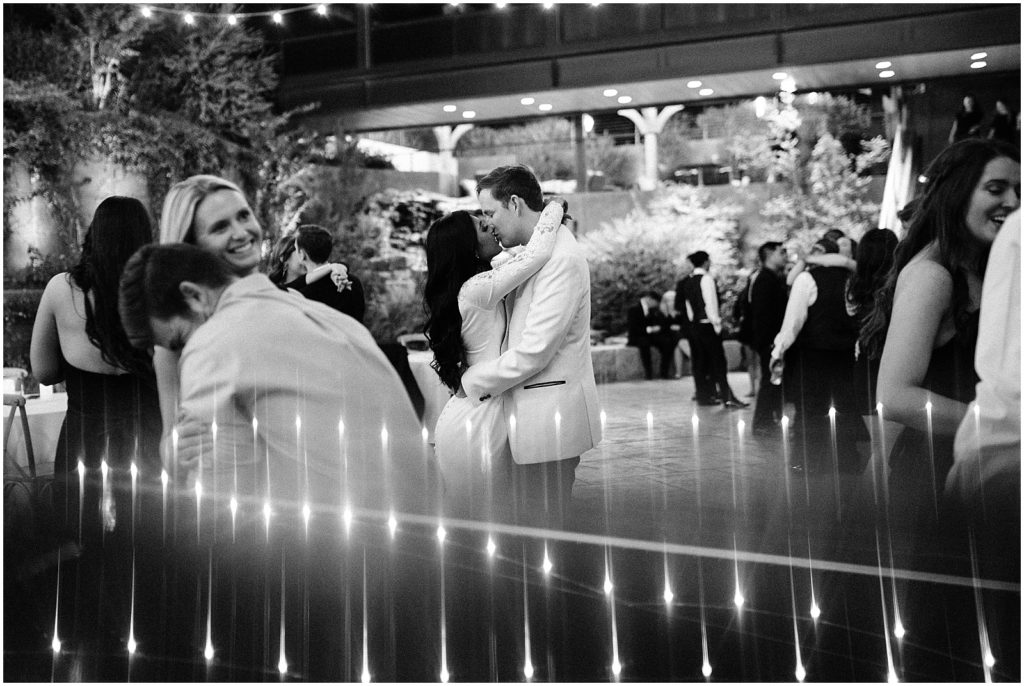 black and white wedding reception at the willows event center in lubbock texas