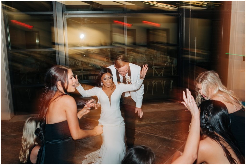 black and white wedding reception at the willows event center in lubbock texas