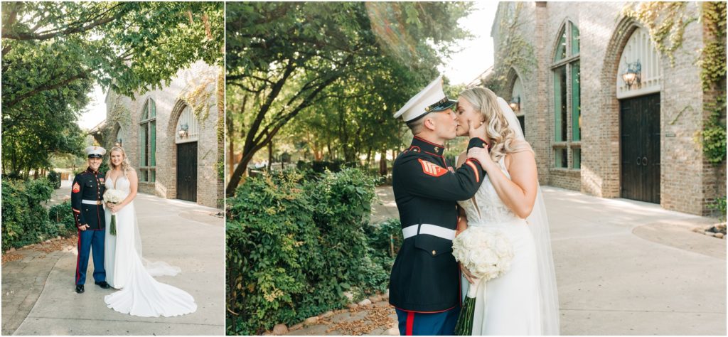 bride and groom portraits on their wedding day at the aristide venue in texas