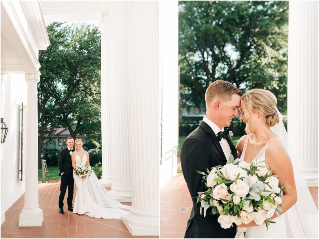 bride and groom portraits at wedding at woodbine mansion