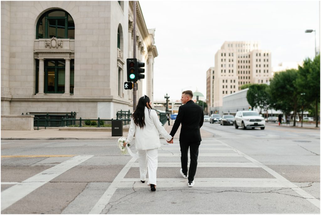 Engagement session in streets of Downtown Dallas 